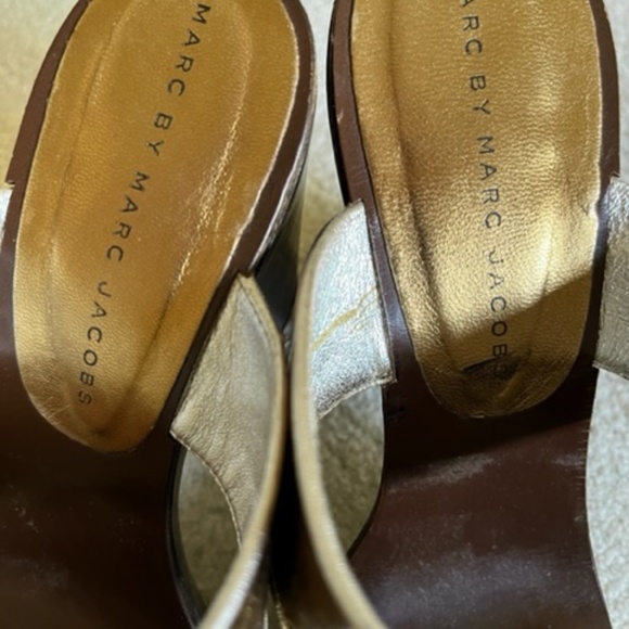 Marc by Marc Jacobs Metallic Slide Mule Platform Sandal - Size 7 - Picture 7 of 7